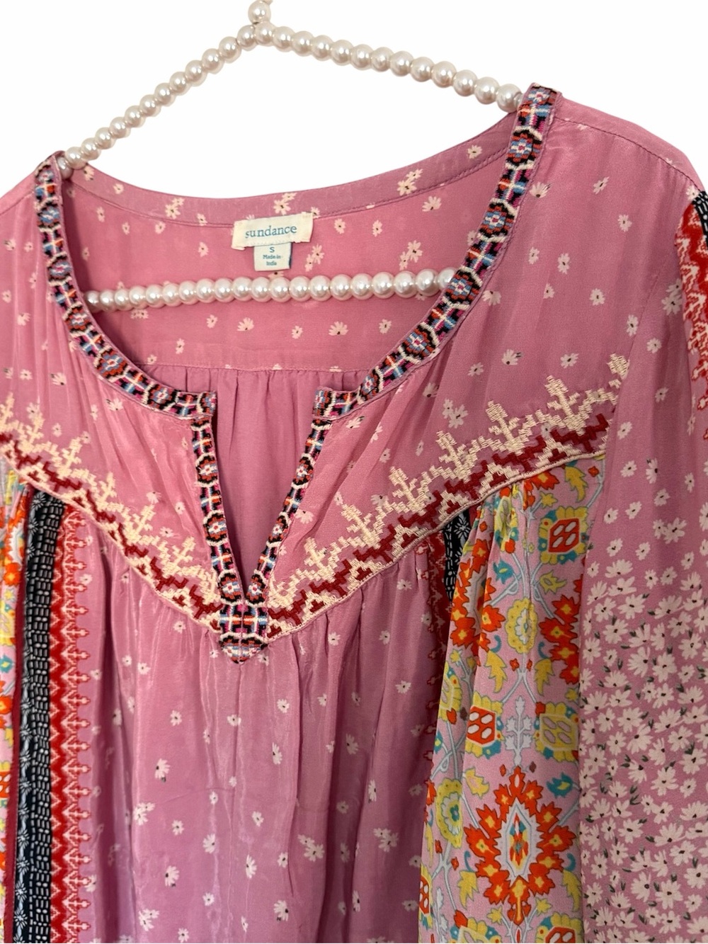 Sundance Rose Mixed-Print Boho Tunic - Picture 3 of 10